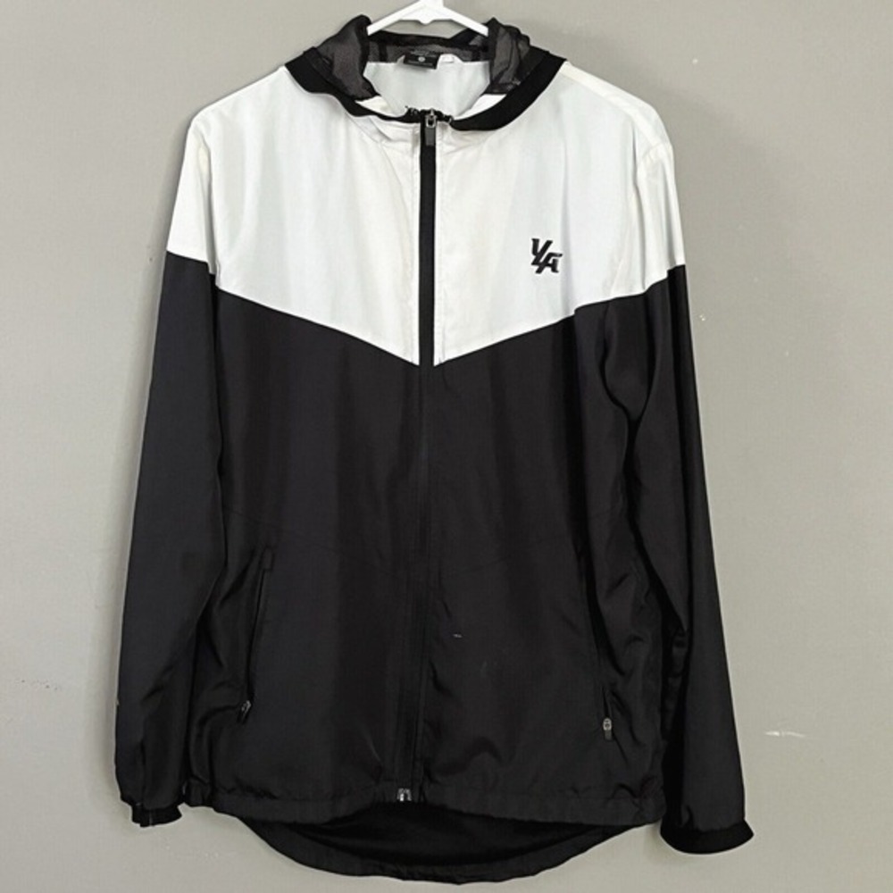YoungLA Mens Windbreaker Lightweight Hooded‎ Zip Up Size S Colorblock Streetwear